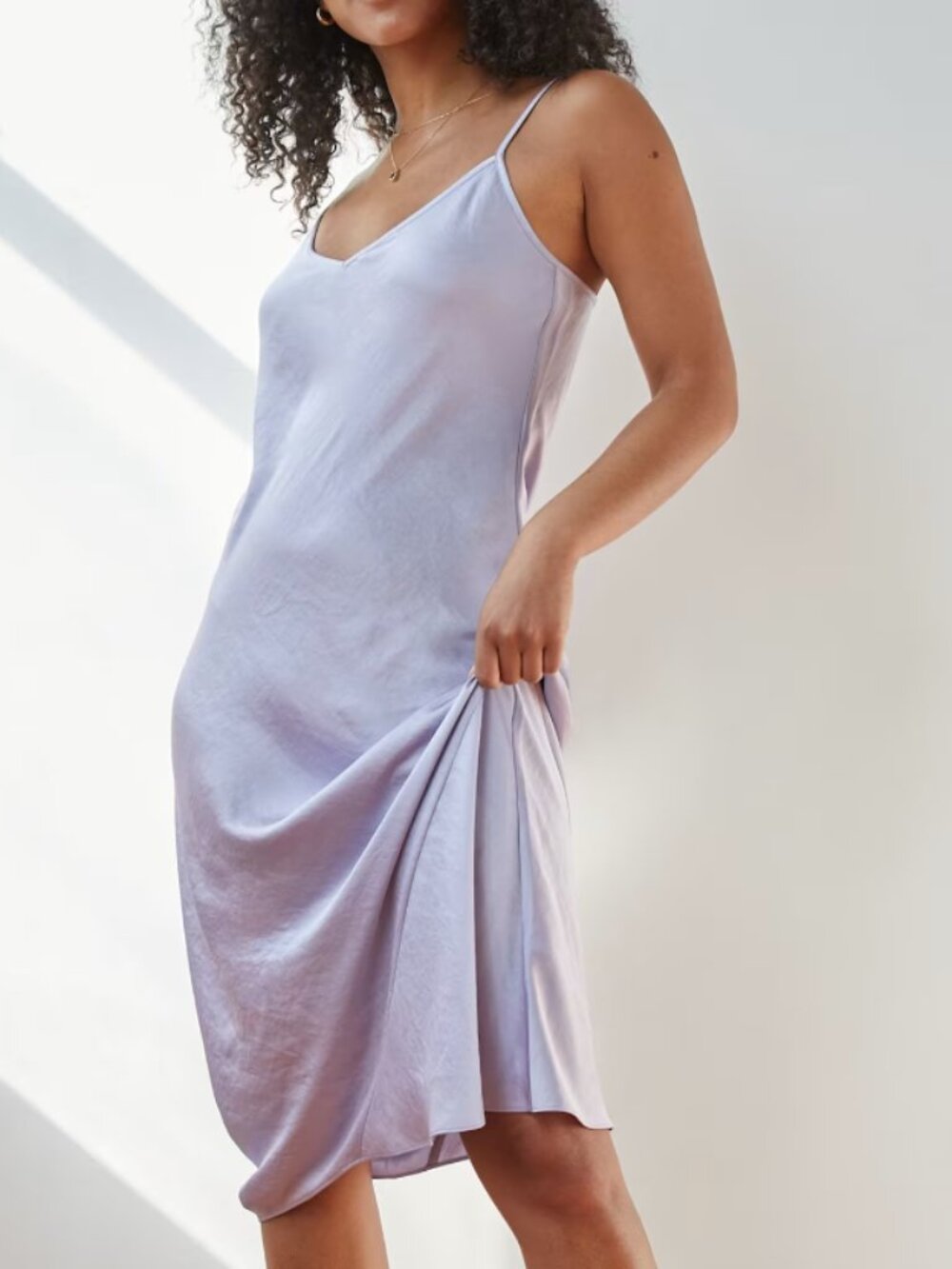 Aritzia Wilfred Only Slip Satin Midi Dress - Lilac